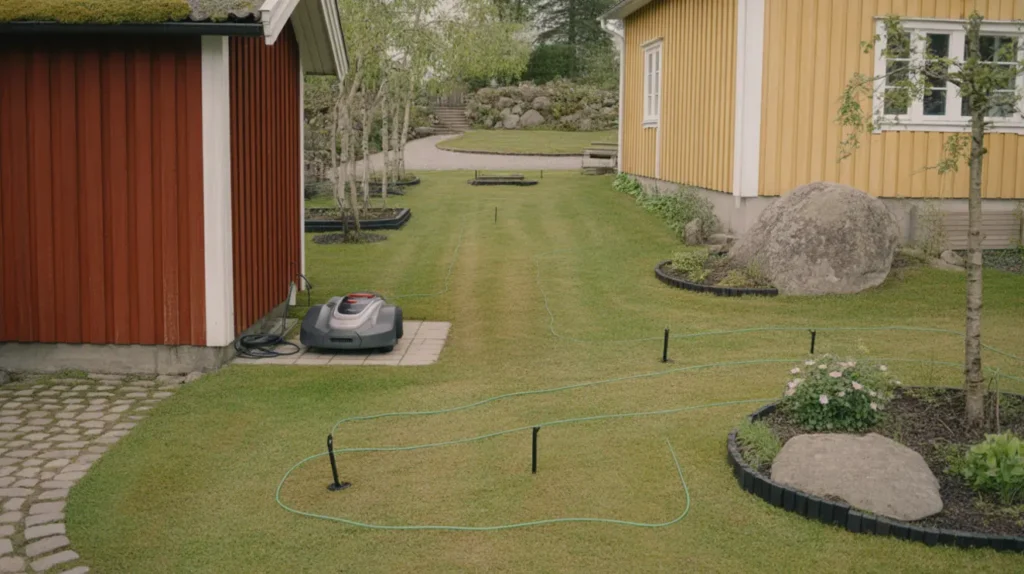 installera robotgr sklippare r tt planering kabeldragning dockningsplats och zoner f r j mn klippning